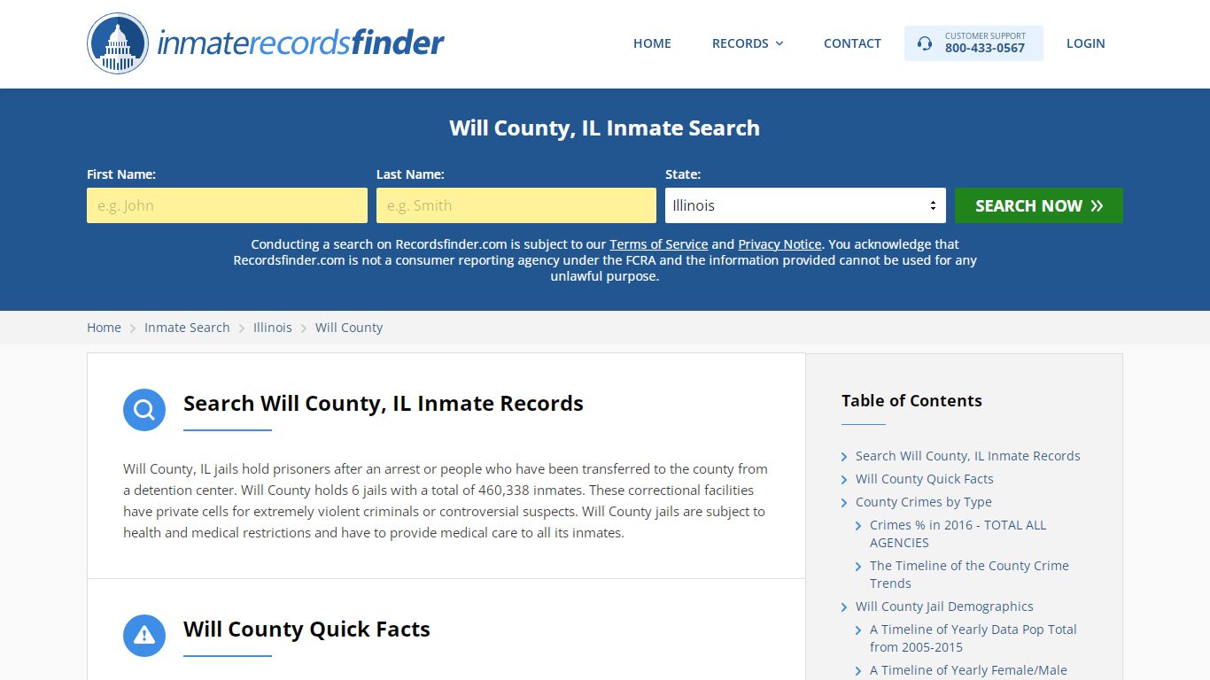 Will County, IL Inmate Lookup & Jail Records Online - RecordsFinder